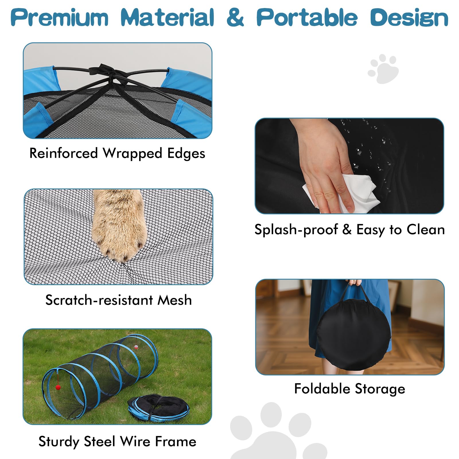 Tivray Foldable catio with carry bag is easy to transport