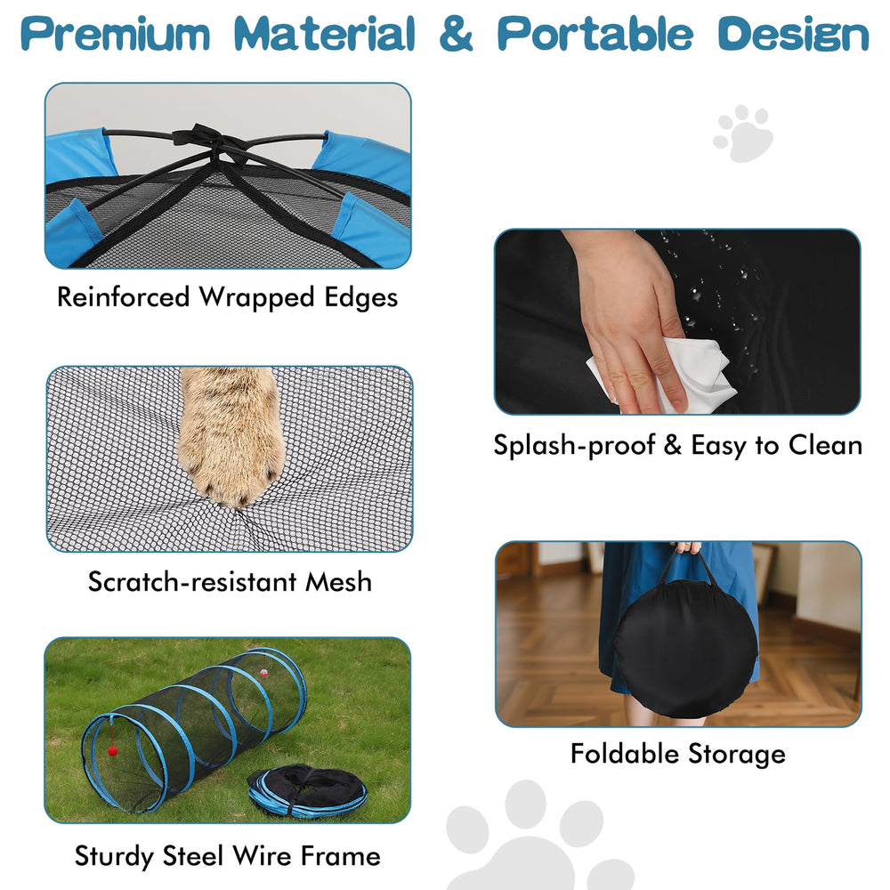 Tivray Foldable catio with carry bag is easy to transport