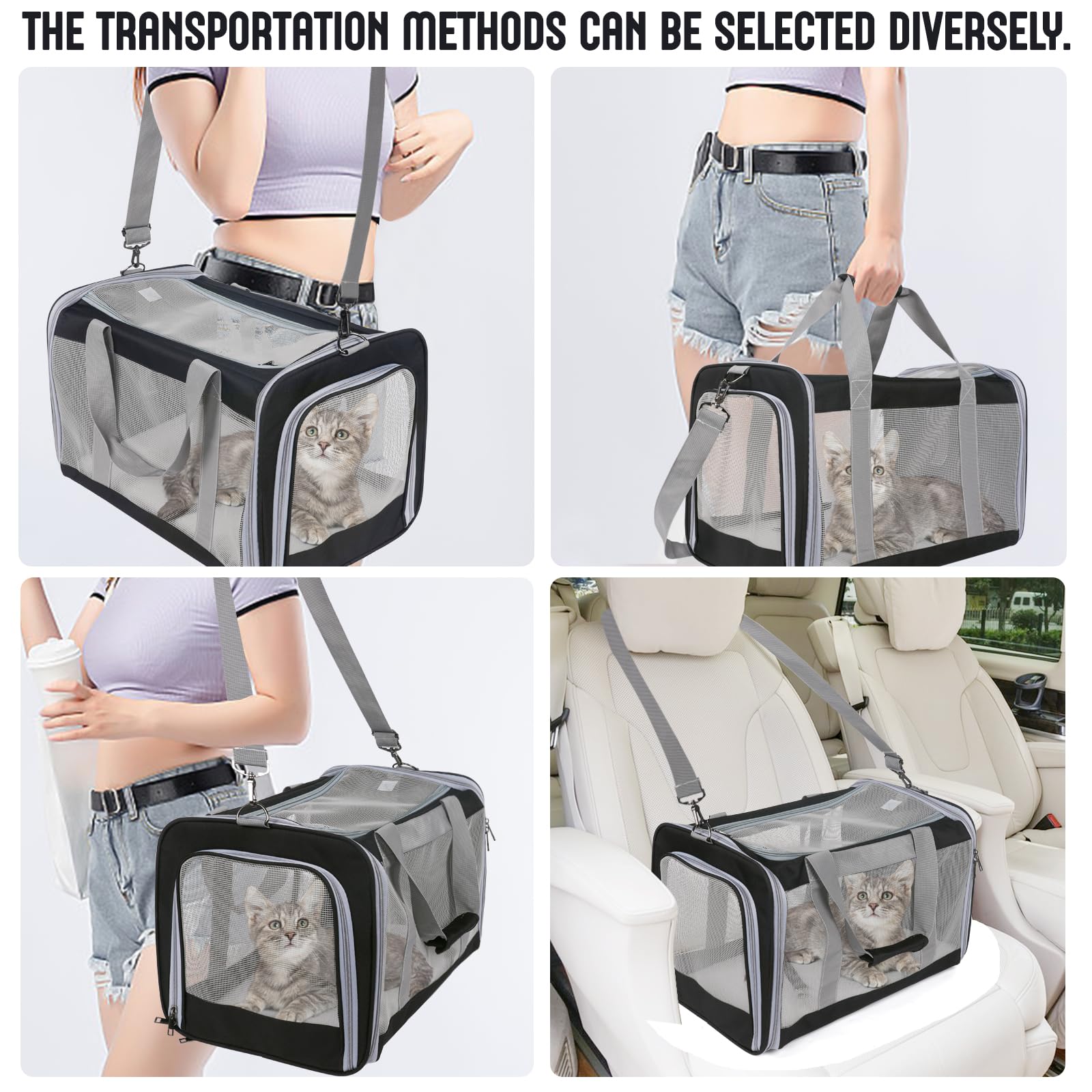 TIYOLAT cat carrier plush cushion enhances pet comfort during trips