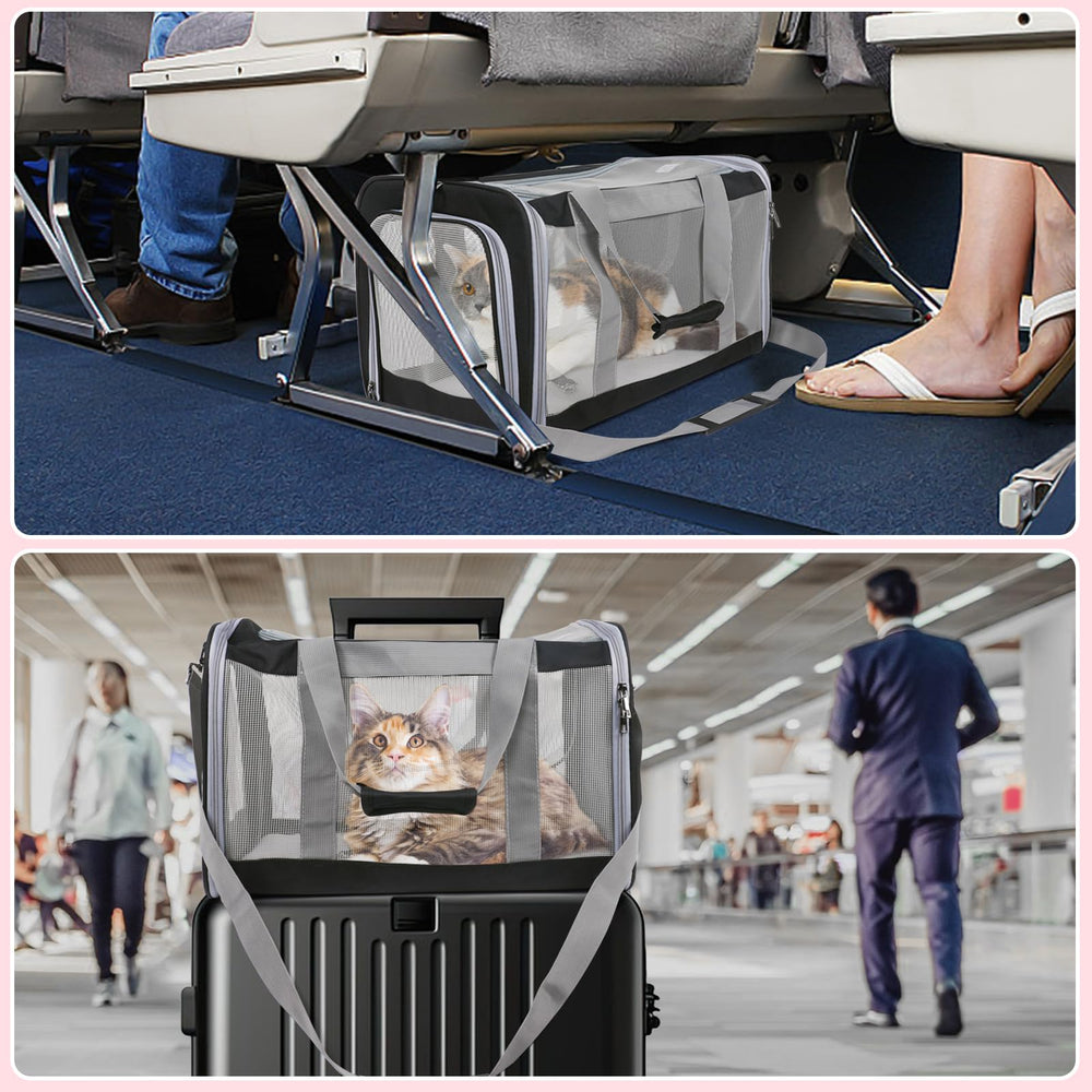 TIYOLAT cat carrier side pocket keeps essentials within reach
