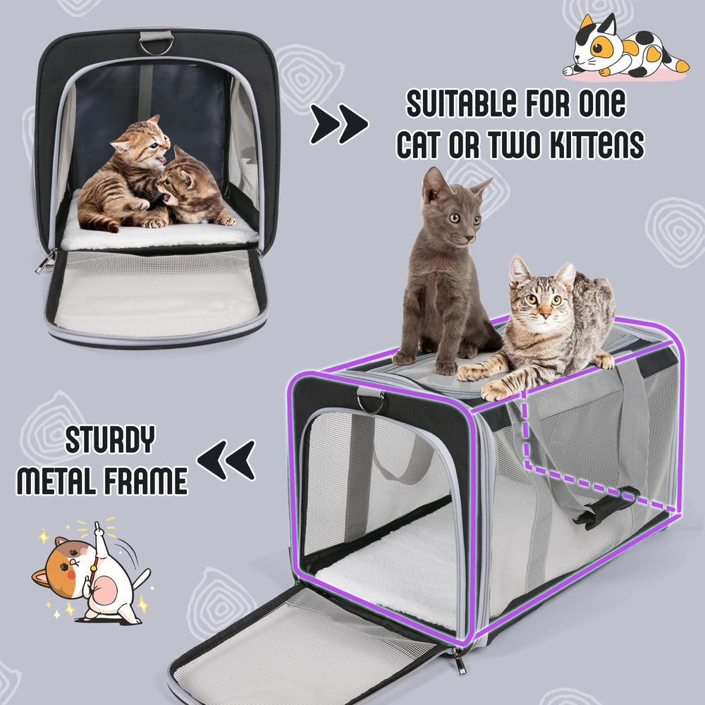 TIYOLAT cat carrier washable mat and foldable design for easy care