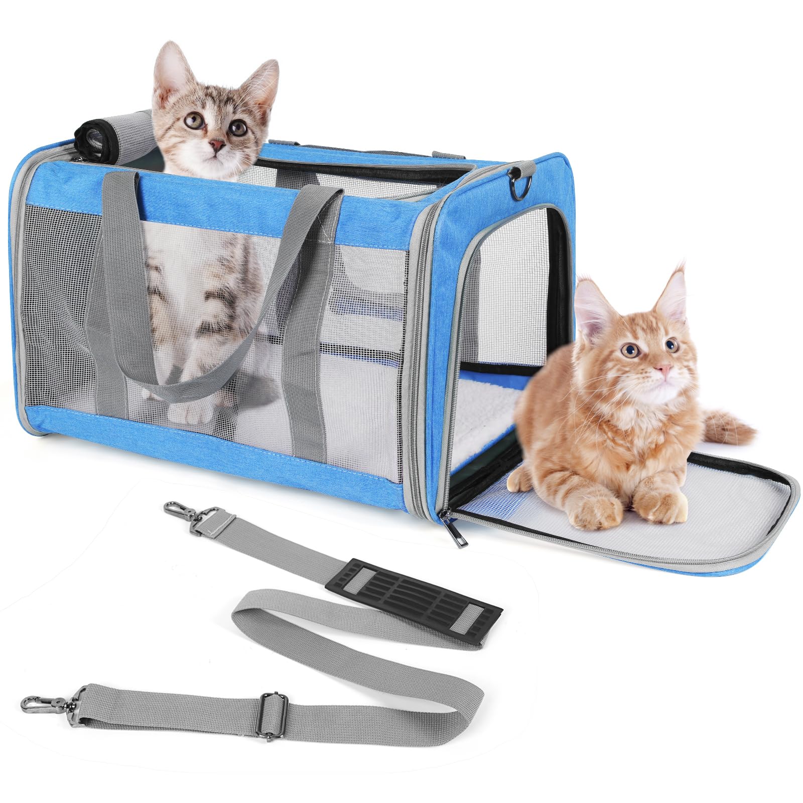 TIYOLAT large cat carrier top ventilation improves airflow and visibility