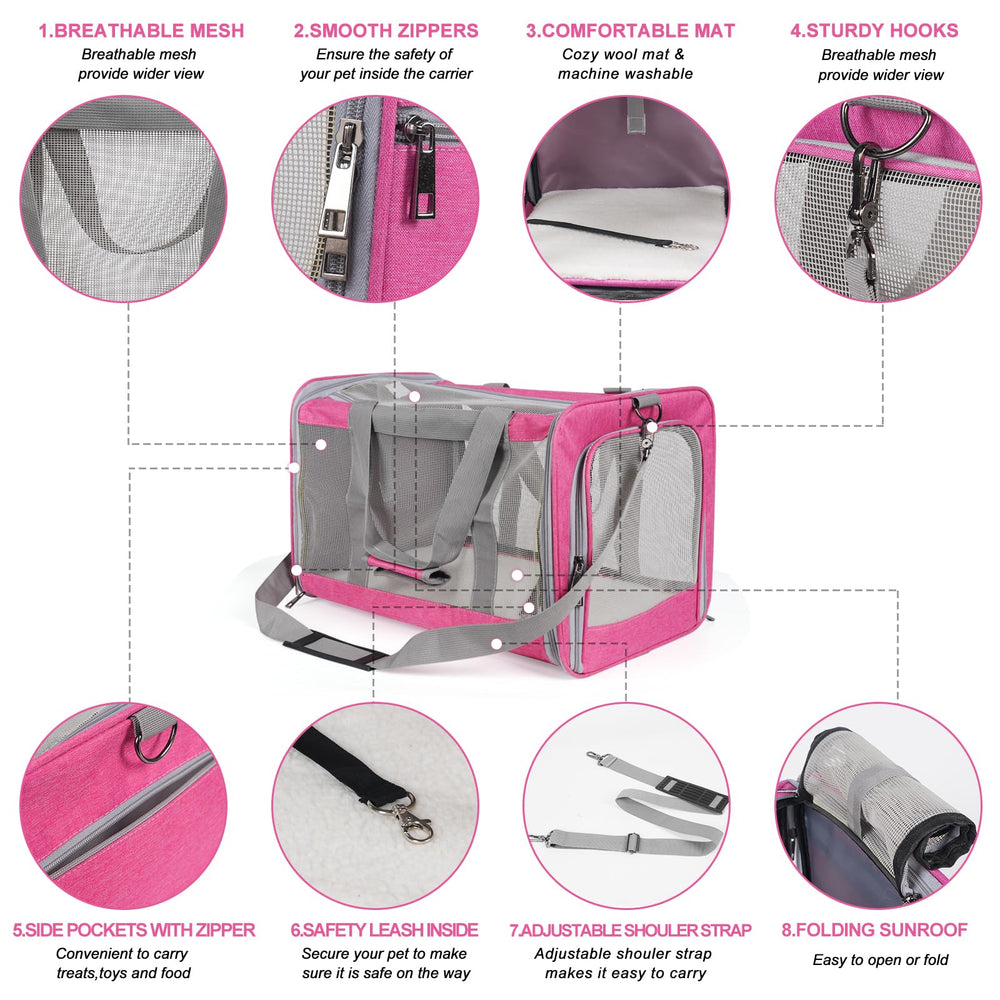 TIYOLAT pet carrier adjustable strap for hands-free travel
