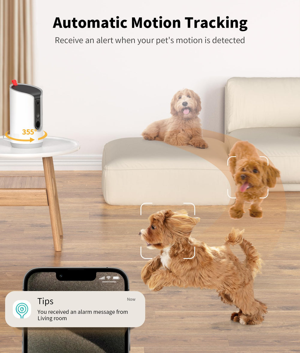 TKENPRO auto-tracking follows your pet across the room