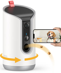 TKENPRO 2K pet camera 360° view with remote treat tossing for dogs and cats