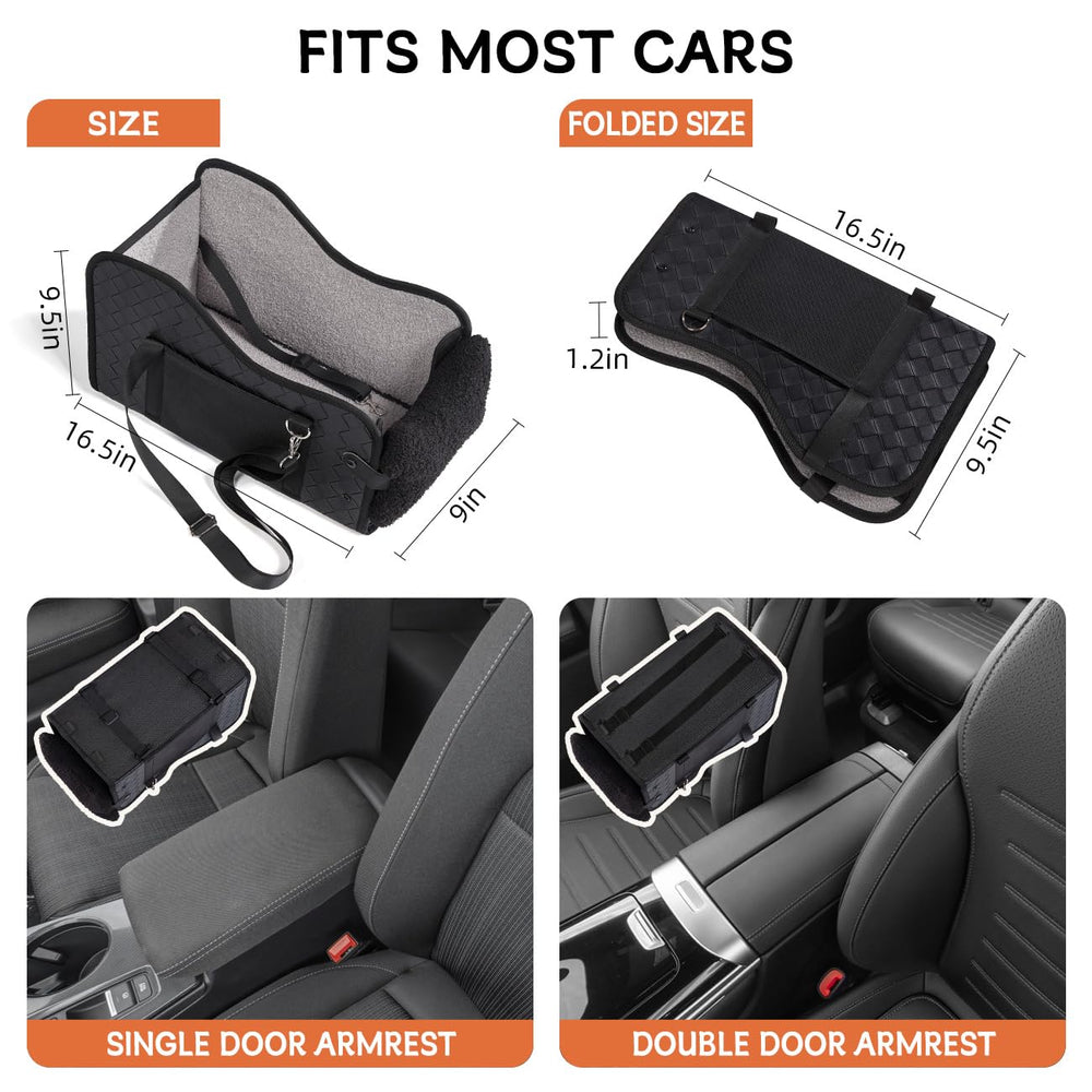 TKYZ center console dog seat leather black finish adds premium look