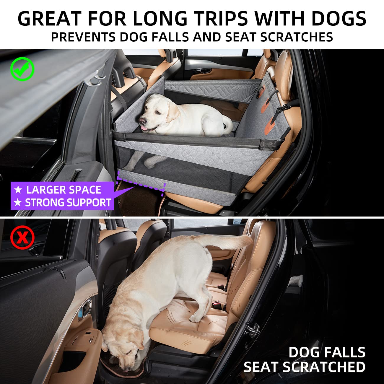 TKYZ dog car seat prevents falls during sudden stops