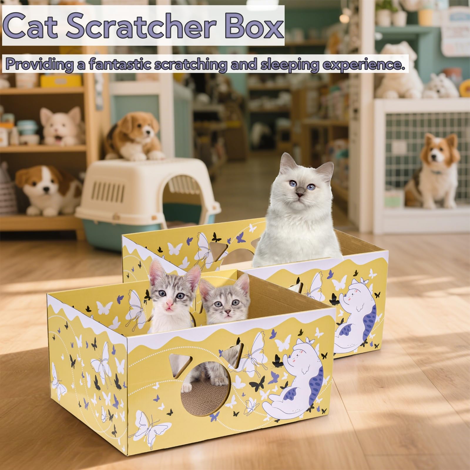 Tlence cute butterfly pattern design enhances home decor while entertaining cats