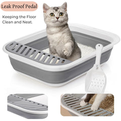 Tlence litter box with scoop included for quick maintenance