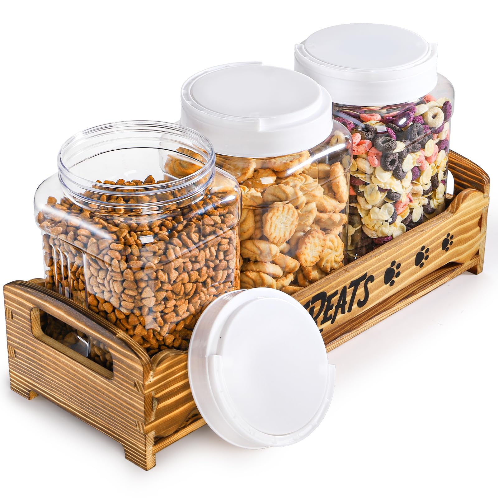 Tlence wooden stand with pinewood finish adds rustic charm to the display.