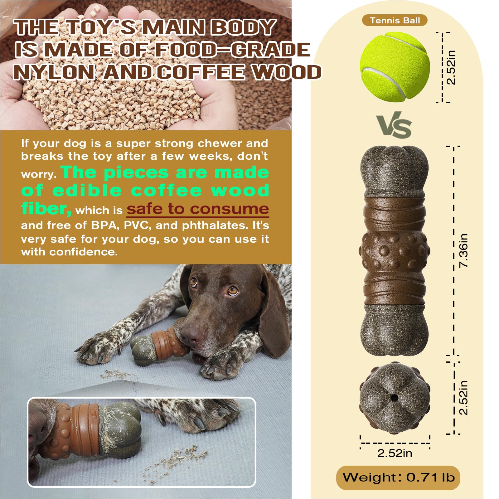TLKNG aggressive-chewer dog toy withstands strong bites while entertaining pets