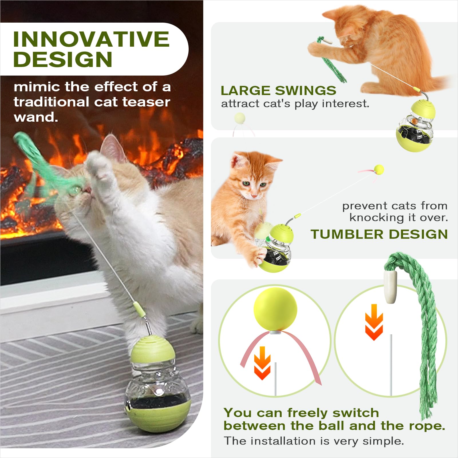 TLKNG Cat Toy track ball in motion for multi-directional chasing.