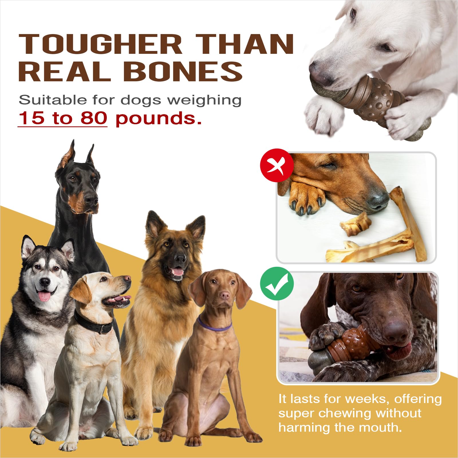 TLKNG crate-training indestructible dog toy encourages indoor training and reduces boredom