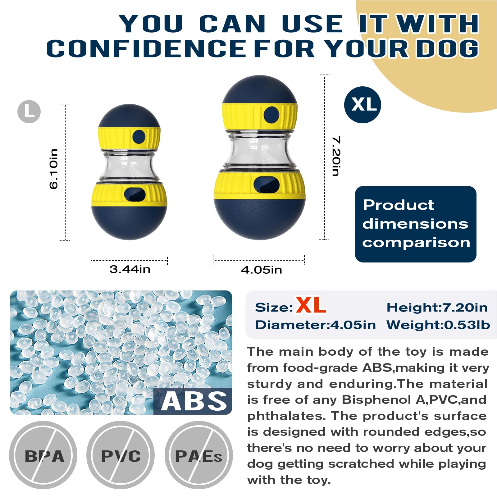 TLKNG durable, food-grade ABS construction withstands rolling and chewing