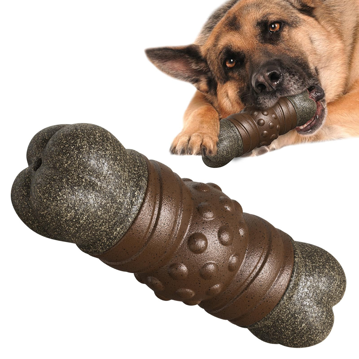 TLKNG large indestructible chew toy squeak for medium and large dogs supports durable play