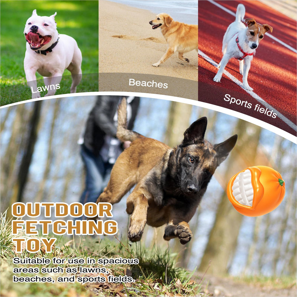 TLKNG large orange squeaky dog toy, high bounce, ideal for fetch outdoors
