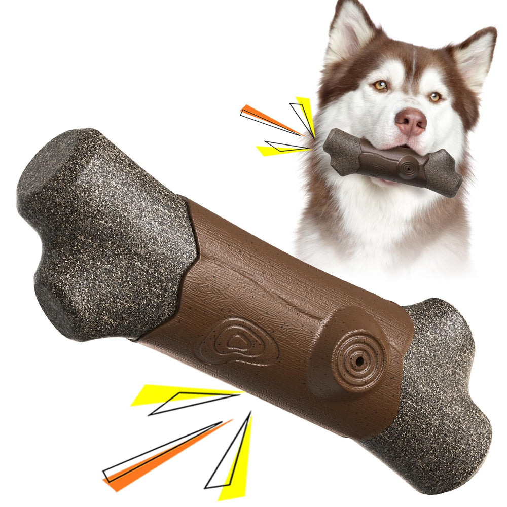 TLKNG large squeaky dog chew toy front view; durable for aggressive chewers.
