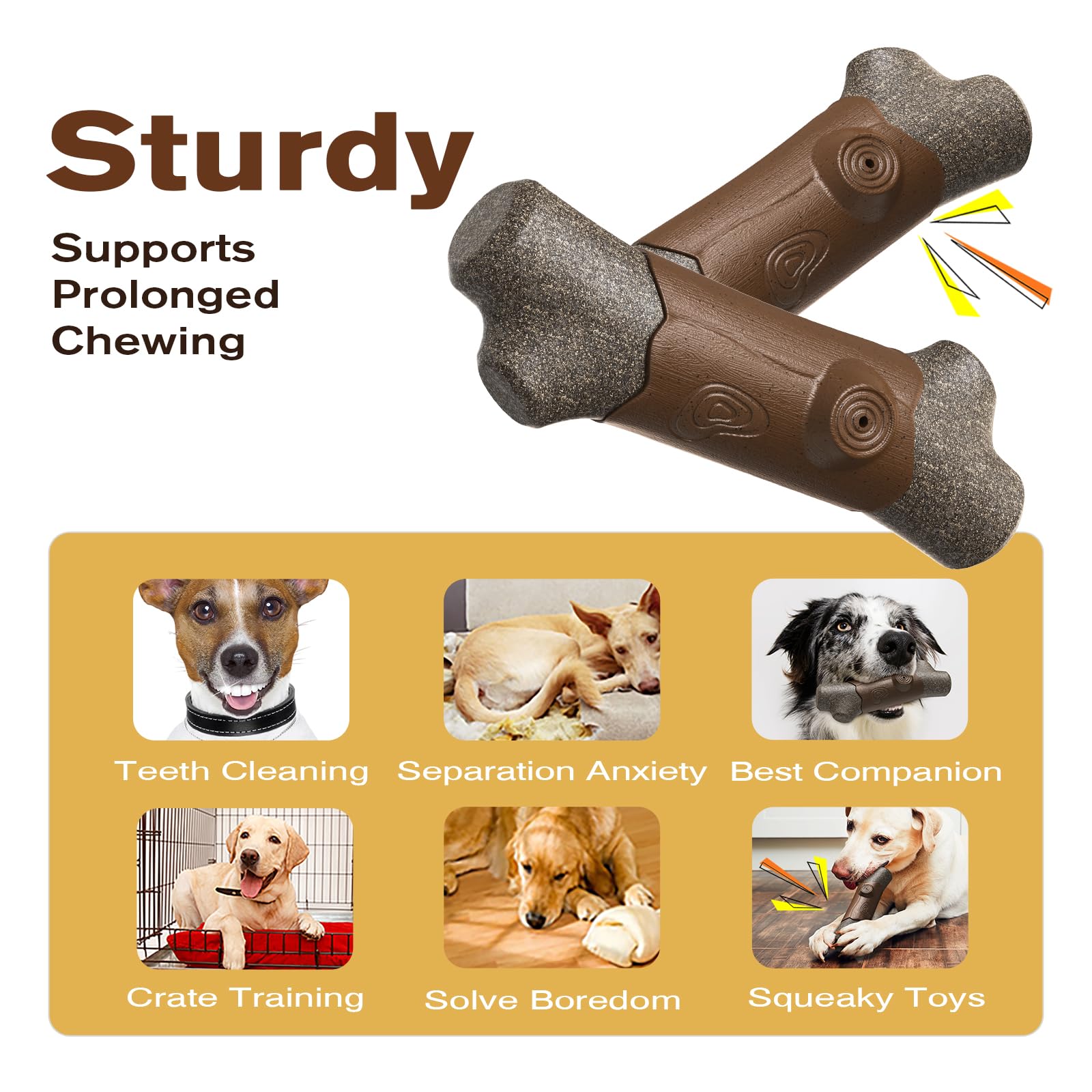TLKNG large squeaky dog chew toy close-up of hidden squeaker design for longer play.