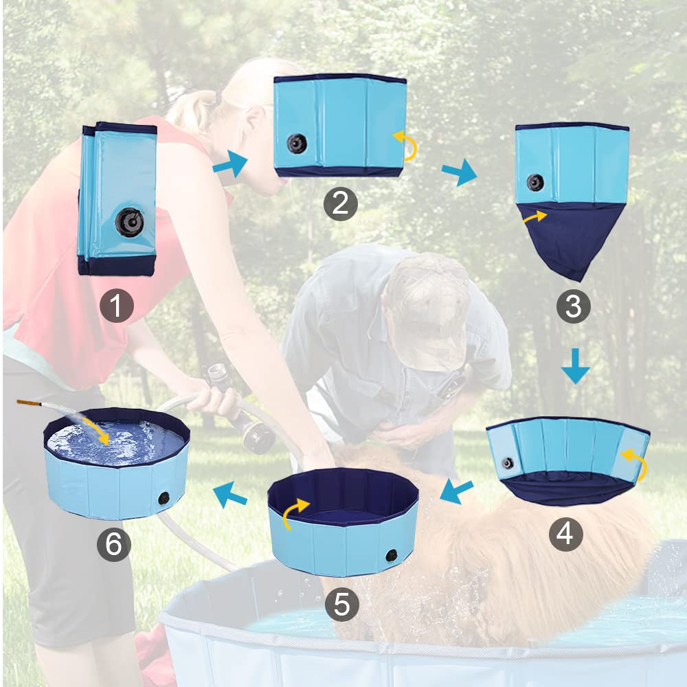 TMbsfatn portable pet pool for on-the-go care and play.