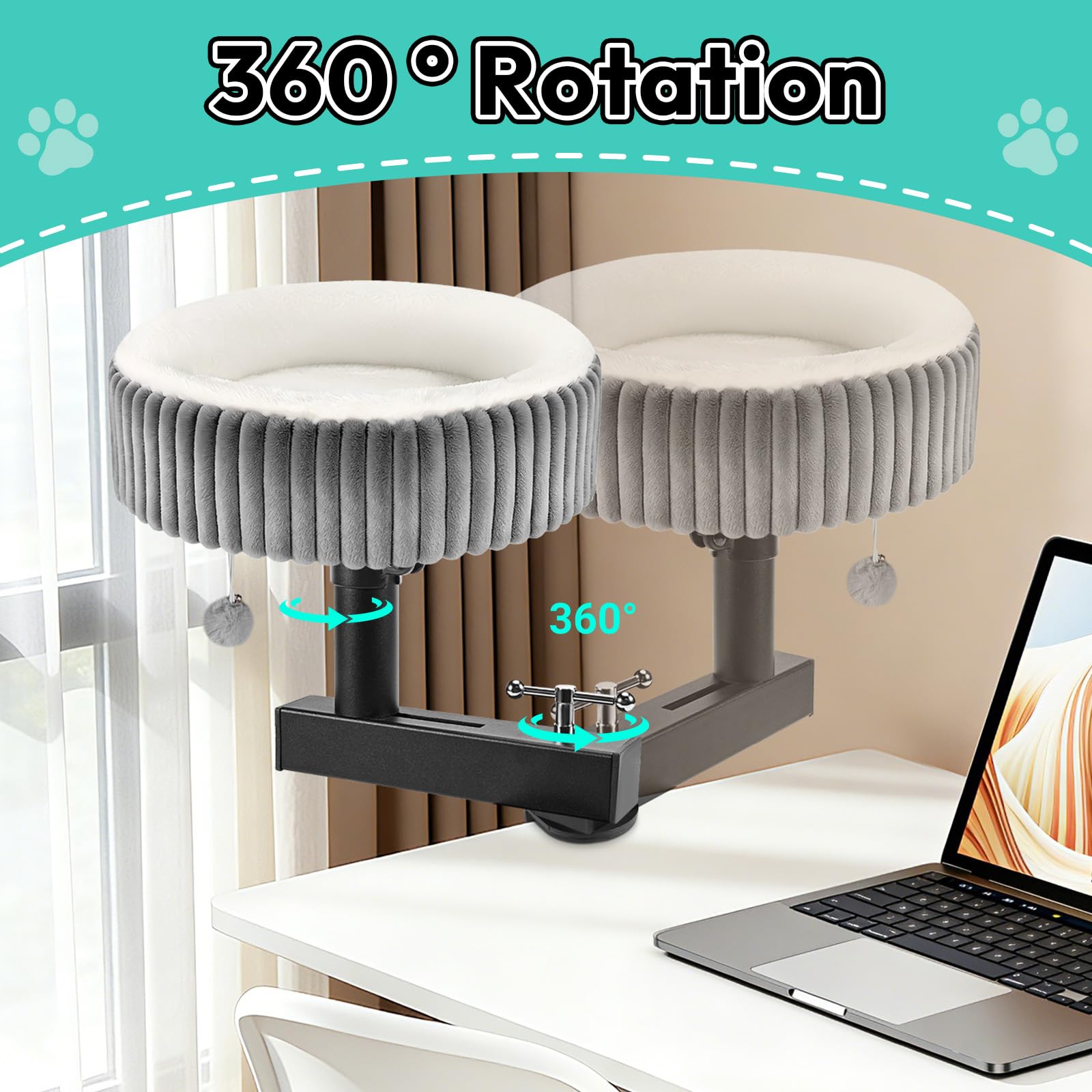 TNELTUEB Cat Desk Bed all-metal frame for reliable support