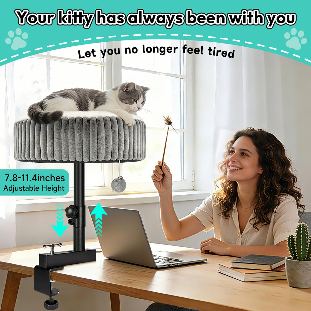 TNELTUEB Cat Desk Bed detachable ball toy for gentle play