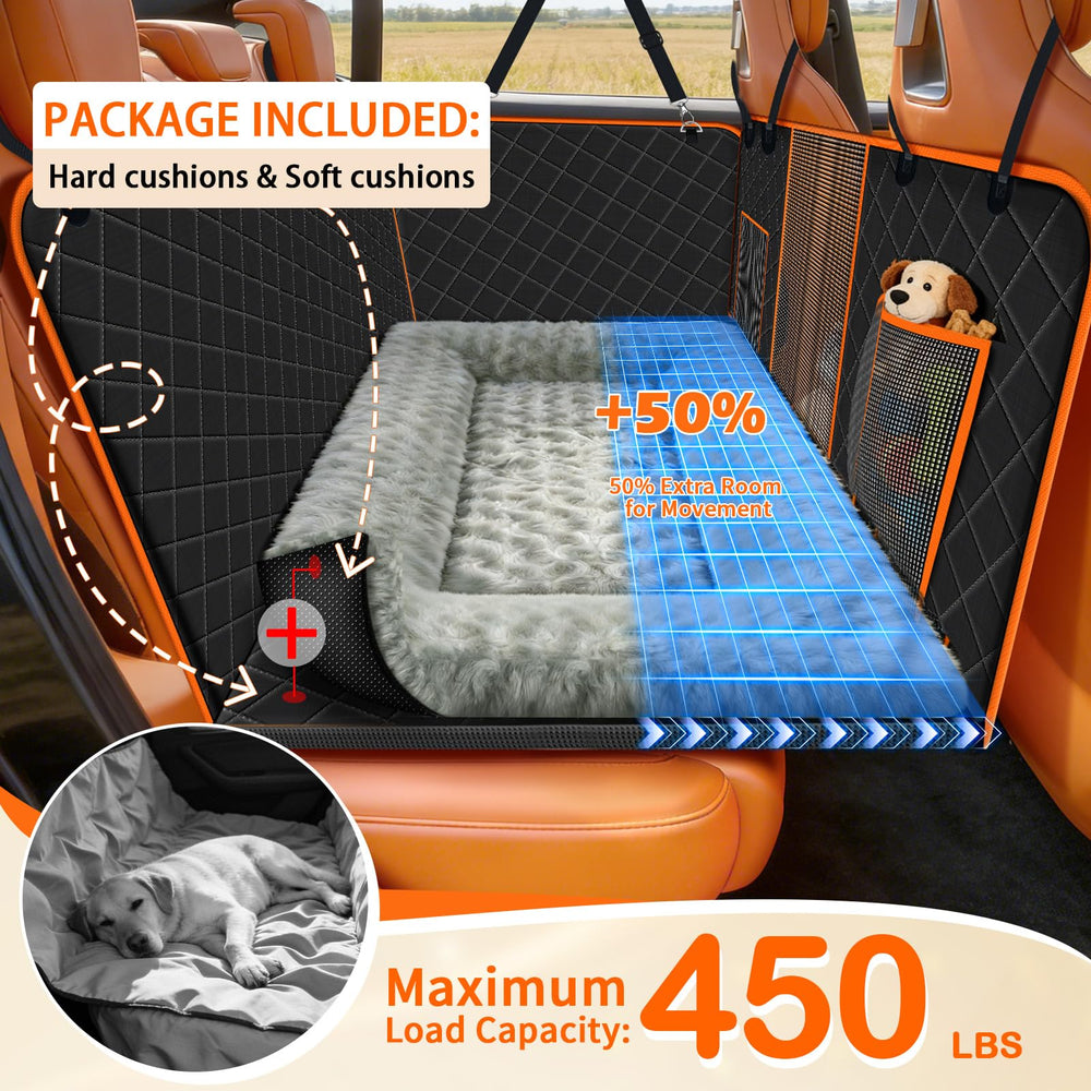 TNELTUEB waterproof dog seat cover protects car seats from spills and fur