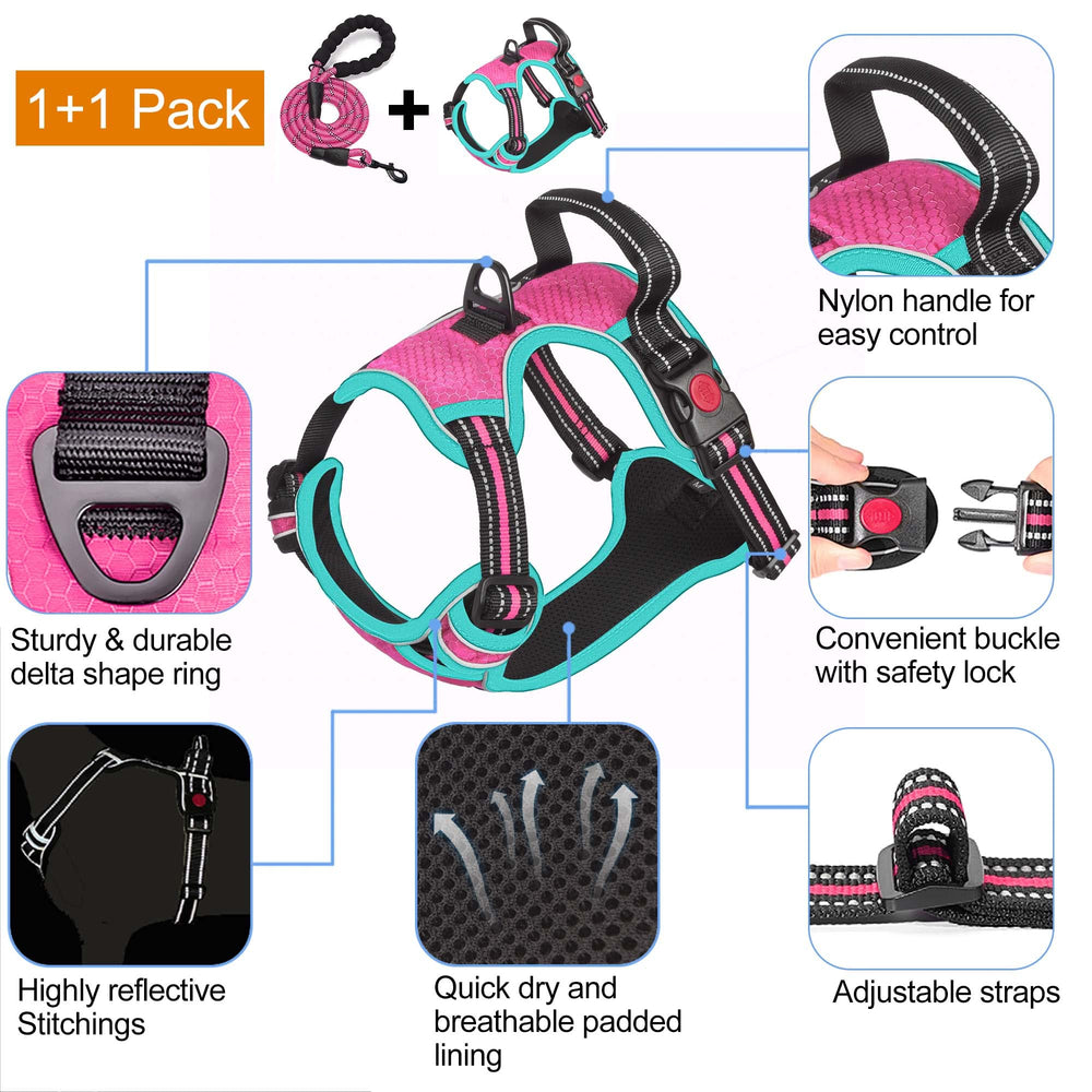 tobeDRI No Pull Harness reflective stitching for night safety