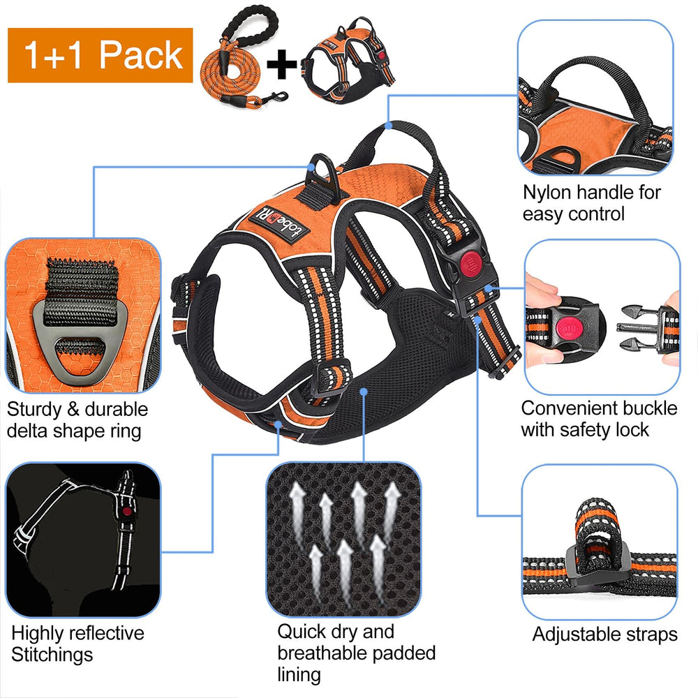 tobedri Reflective oxford harness front view improves visibility during dusk strolls