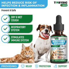 TOBYDIC cough relief drops with dropper for pet respiratory support