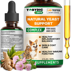 TOBYDIC yeast relief bottle helps pets ease itching and irritation.