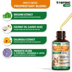 TOBYDIC pet skin balance drops promote healthier skin for dogs and cats.