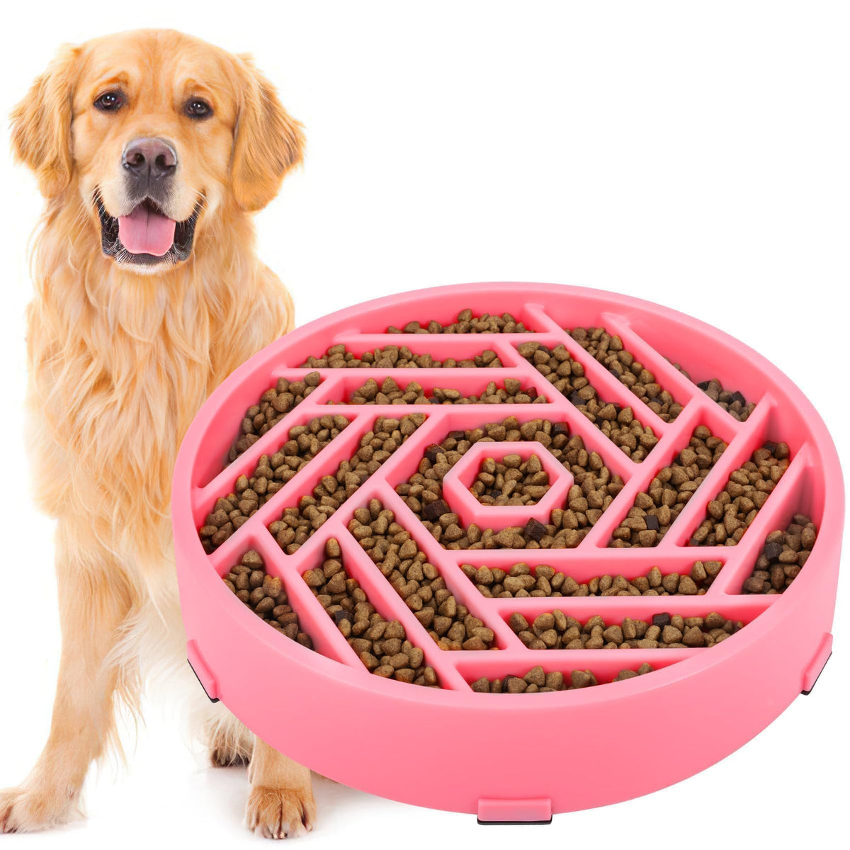TOBYTO slow feeder bowl labyrinth design encourages mindful eating