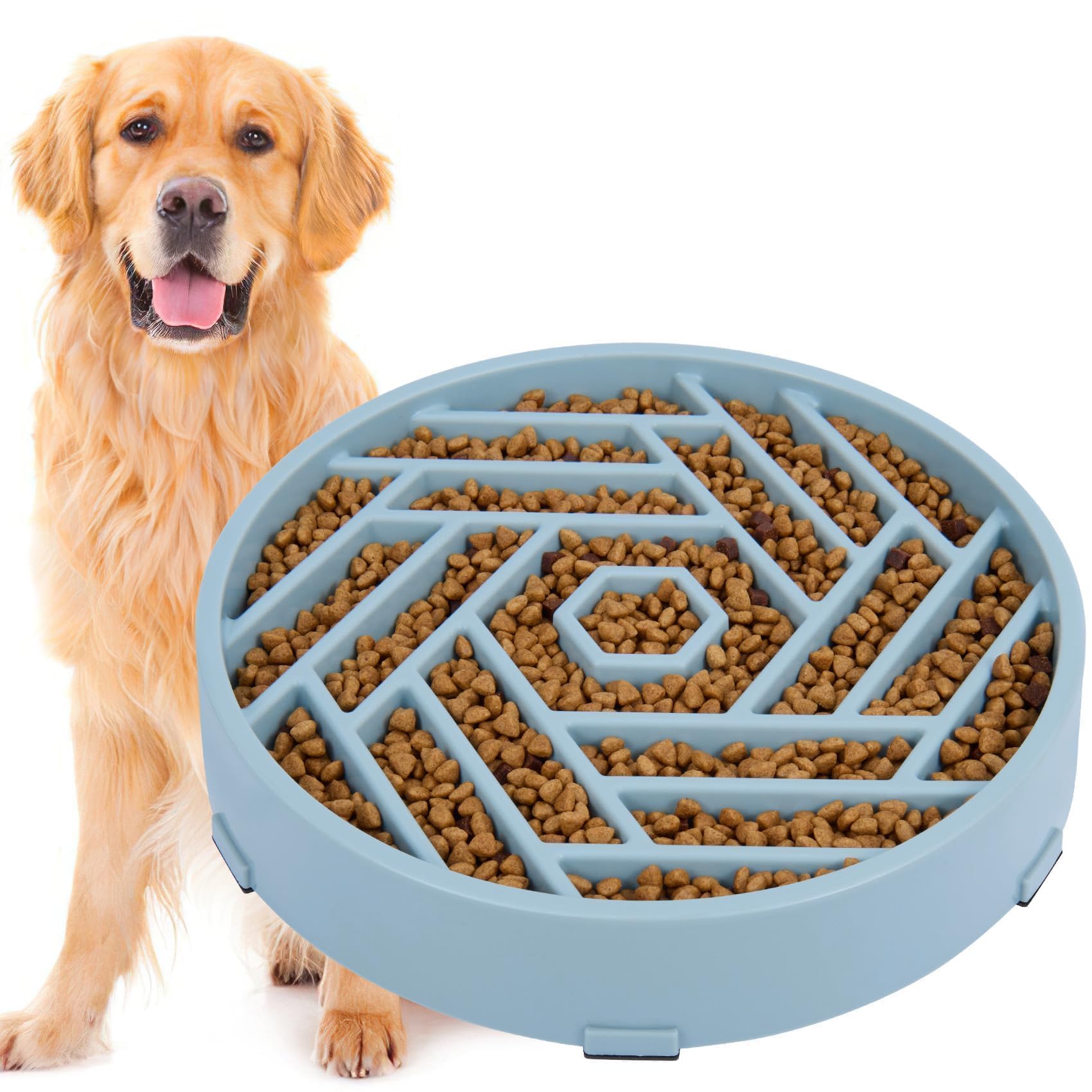 Tobyto slow feeder bowl with maze design slows eating for calmer meals