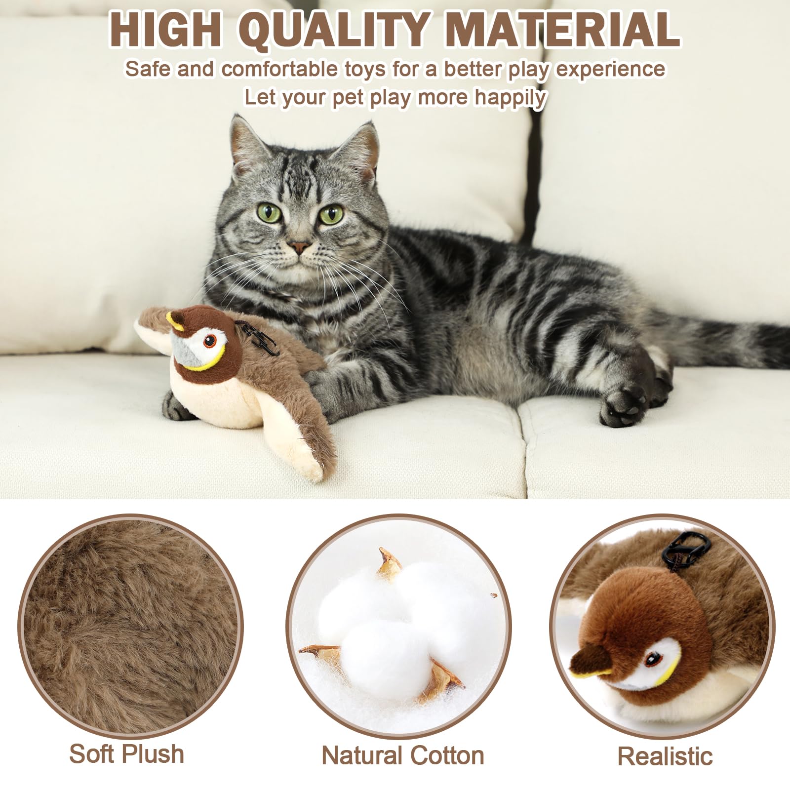 Tocirelo catnip pouch belly adds scent cue to excite cats during play.