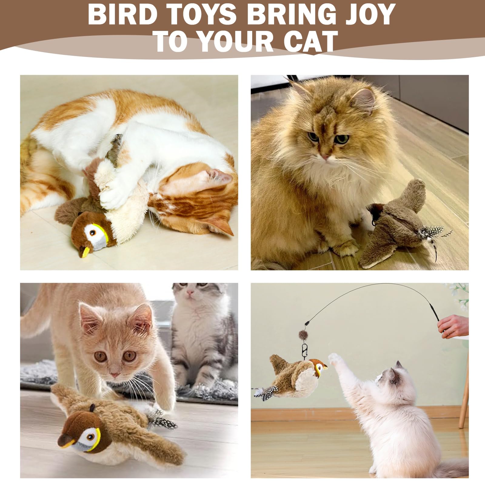 Tocirelo dangling clasp lets you hook the toy to a cat wand for enrichment.