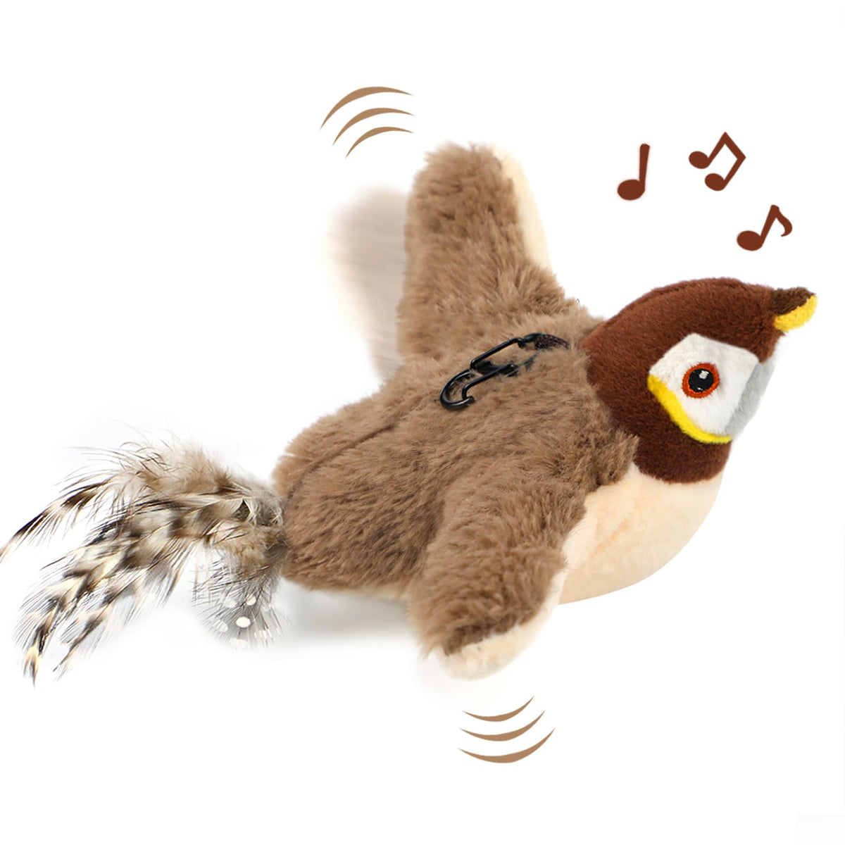 Tocirelo flapping bird cat toy with wings entices indoor cats to chase and pounce.