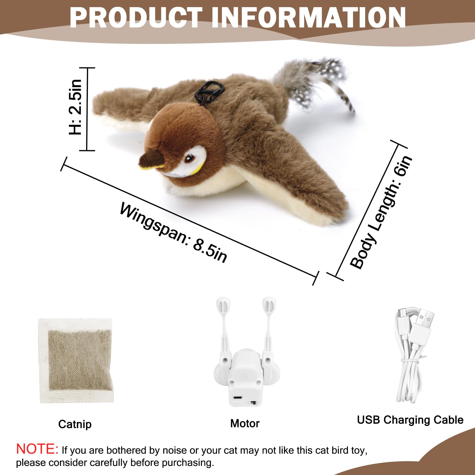 Tocirelo motion sensor cat toy automatically flaps when touched for interactive fun.