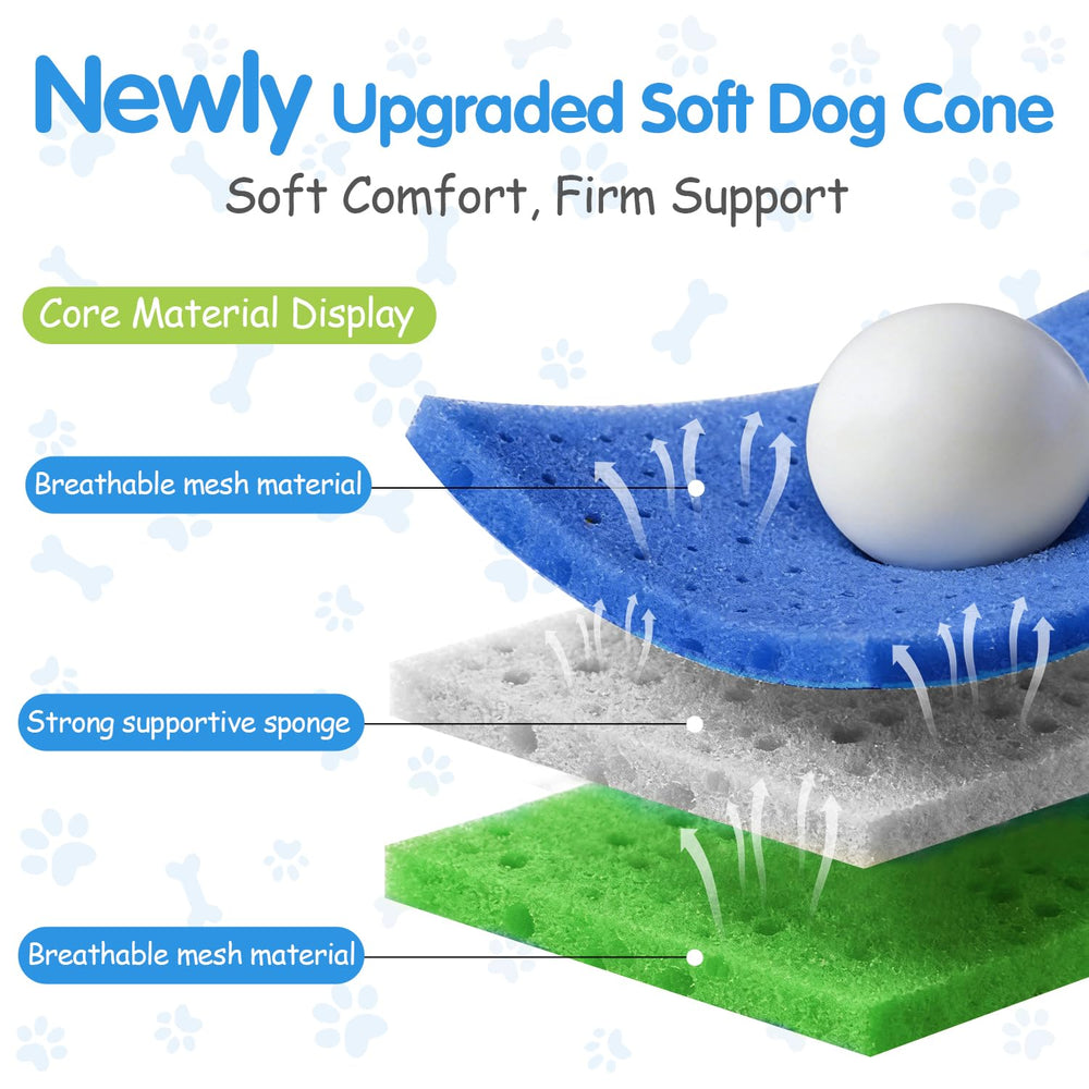 Tocora Upgrade Soft Dog Cone inner view highlights gentle protection for wounds.