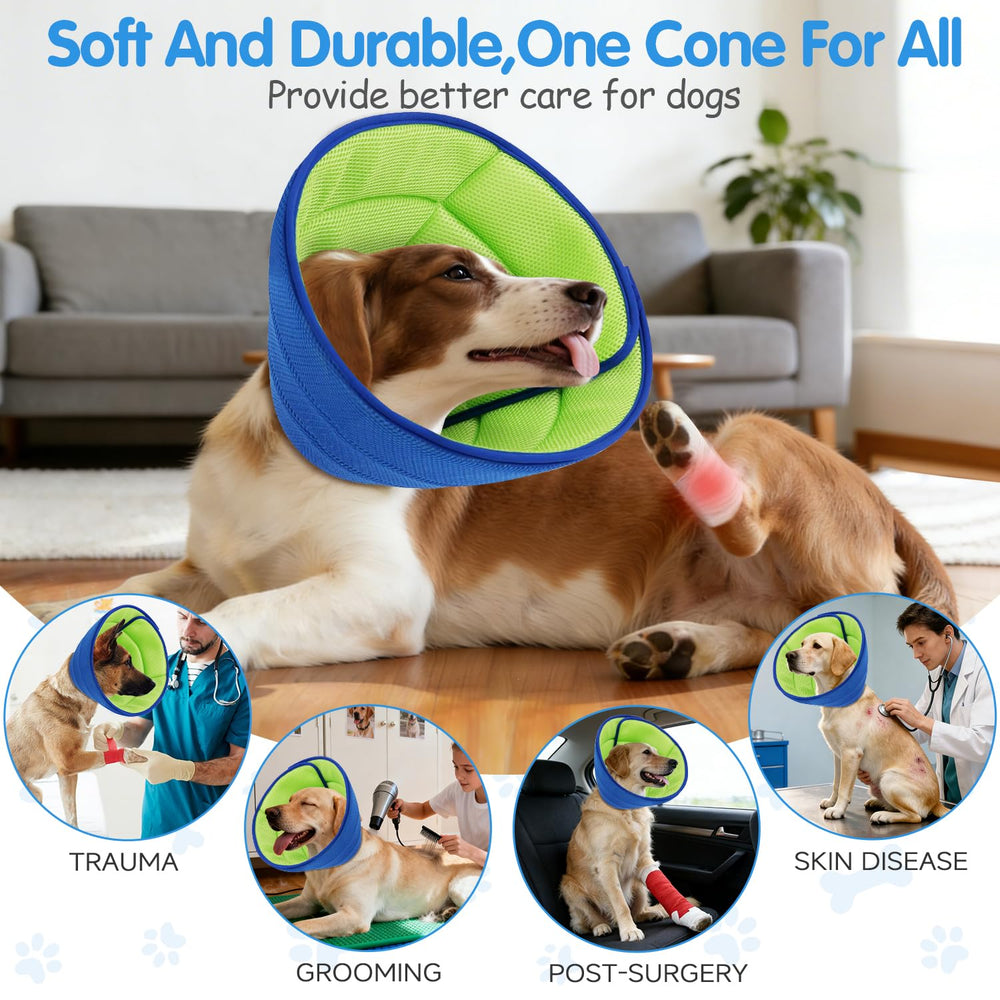 Tocora Upgrade Soft Dog Cone washable mesh material in use