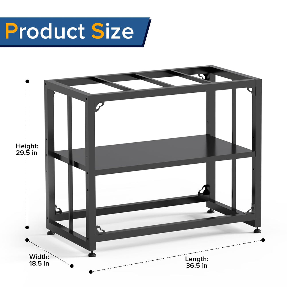 TOCRETOARE fish tank stand with adjustable middle shelf for flexible setup.