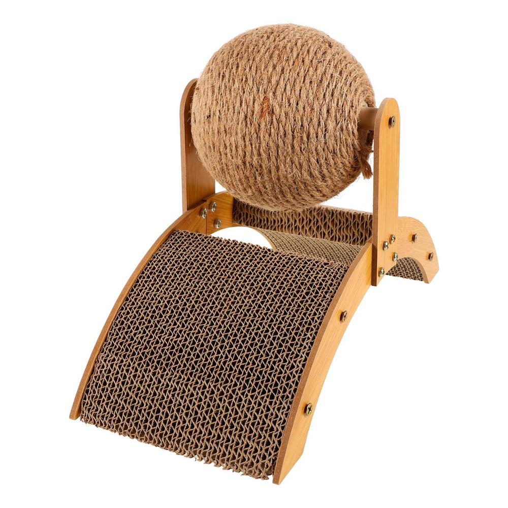 Toddmomy cat scratcher ball top view for indoor play