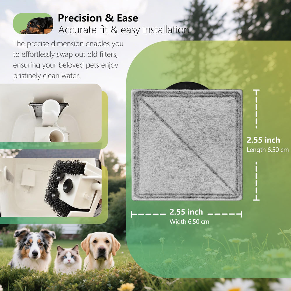 TOGGATH filter square for cat fountain — activated carbon for odor control.