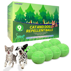 TOIKEEOI cat deterrent ball for outdoor coverage uses peppermint and lemon scent.