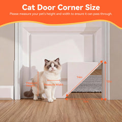 Tokacute cat door corner on the right door enables shared access for pets.