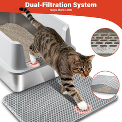 TOKXTIK dual-layer litter trapping mat keeps floors clean after use