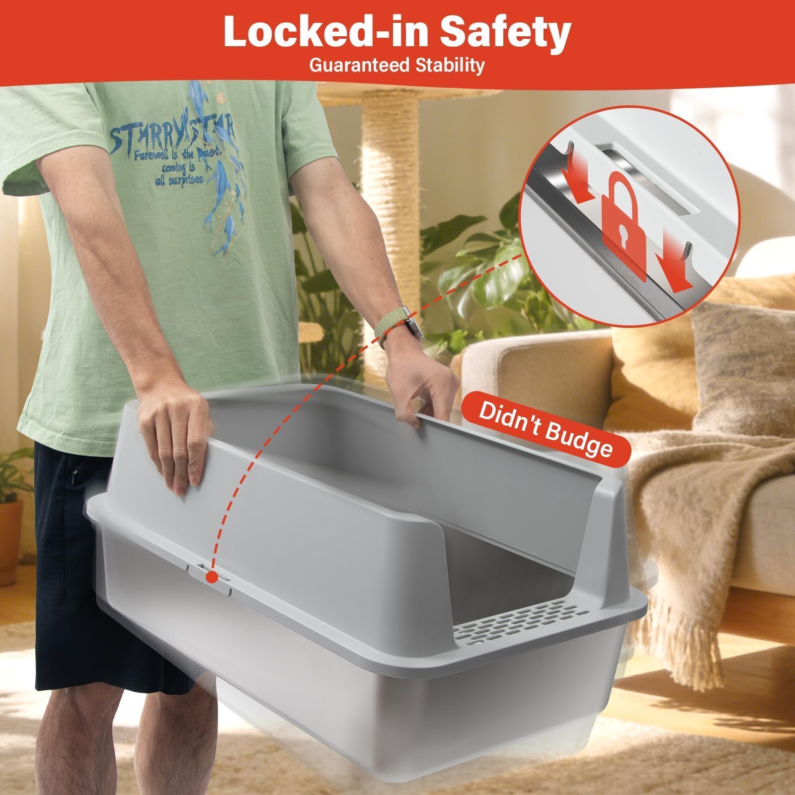 TOKXTIK rounded corners protect paws and hands during entry and cleaning.