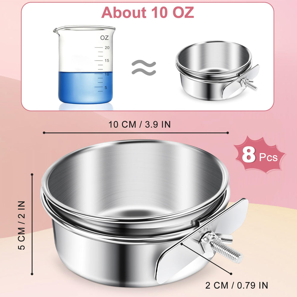 ToLanbbt bird water bowls with clamps attach securely to cage for reliable hydration.