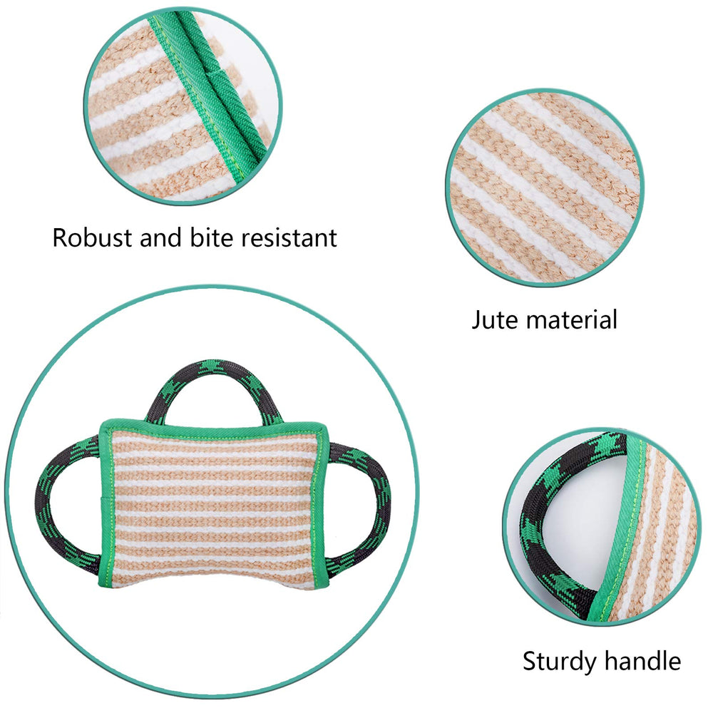 ToLanbbt jute material dog toy highlighting durable bite pillow construction.