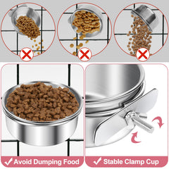ToLanbbt parrot feeding dish cups offering rustproof daily use.