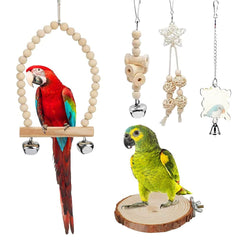 Tolmiow parrot swing with bells adds motion and sound stimulation